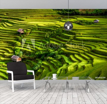 Bild på Scenic view of terraced rice fields